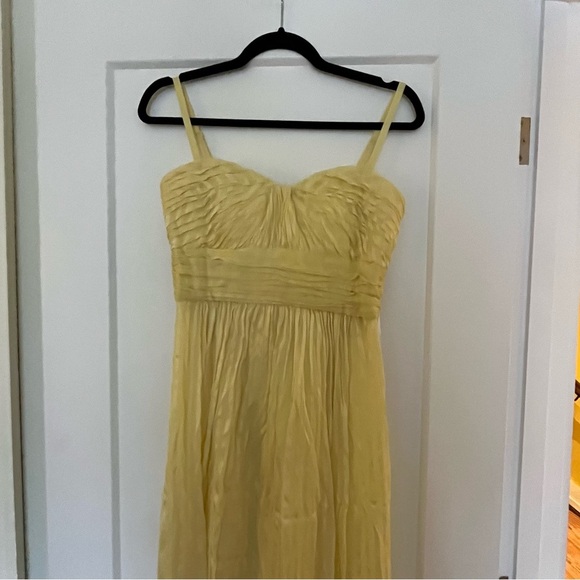 Floaty  💯 Silk Buttery Yellow BCBG "Alicia" Fairy Dress - Picture 2 of 12